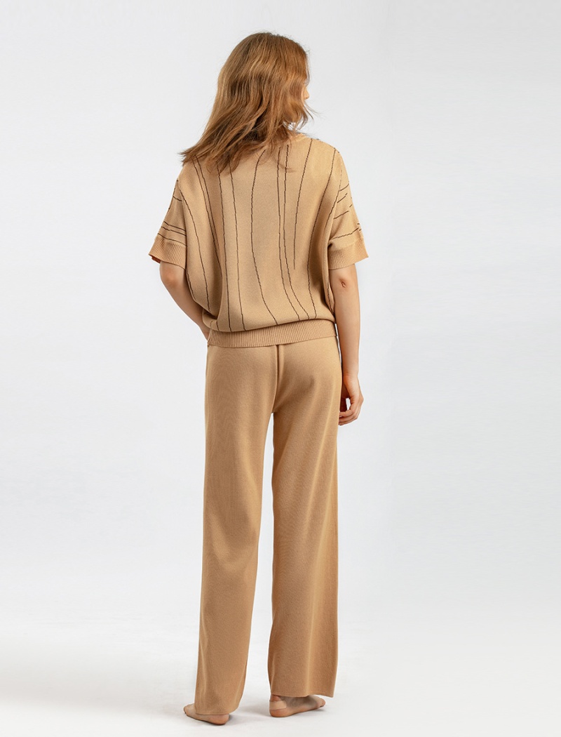 Summer slim wide leg pants 2pcs set for women