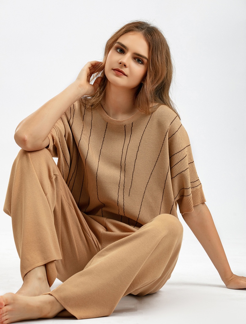 Summer slim wide leg pants 2pcs set for women