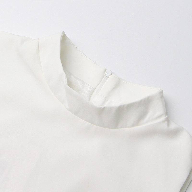 A-line sleeveless splice pure feather dress for women