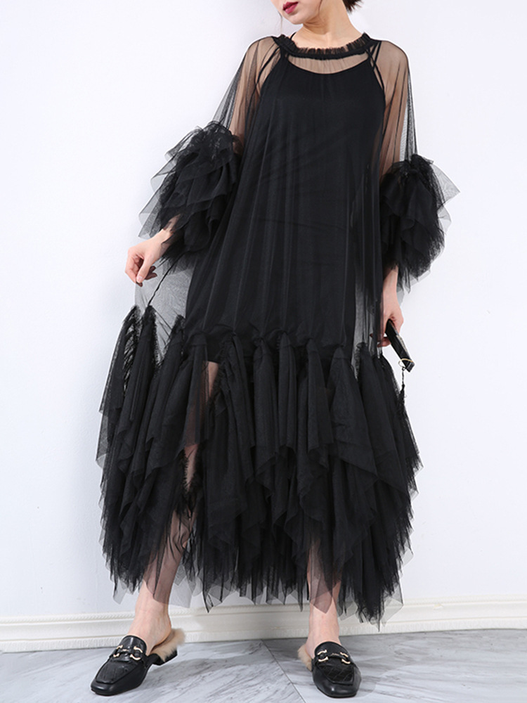 Summer fold gauze temperament vacation dress