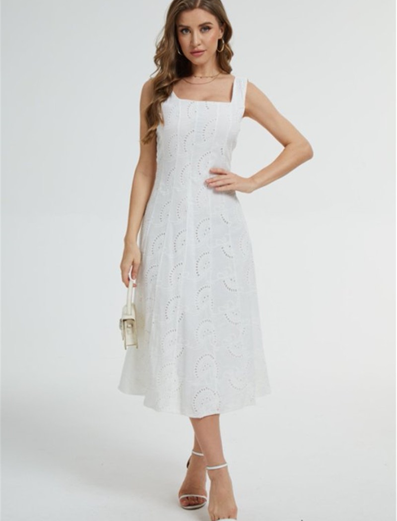 Slim European style dress A-line long dress for women