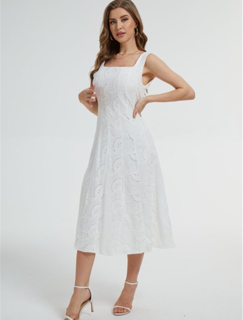 Slim European style dress A-line long dress for women