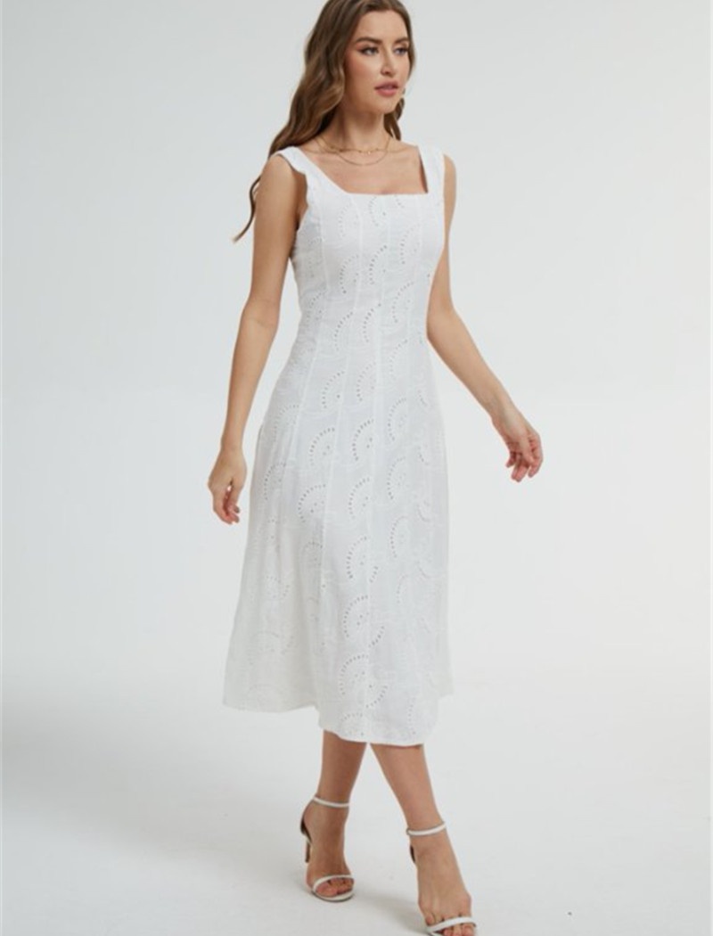 Slim European style dress A-line long dress for women