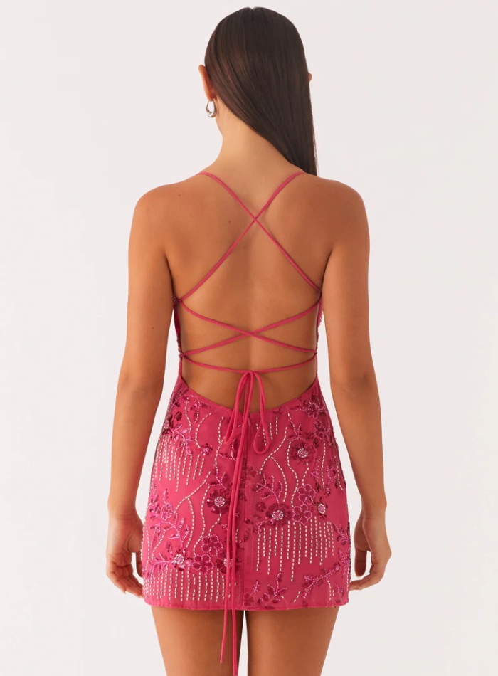 Embroidery sequins halter sexy summer dress for women