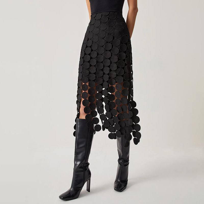 Western style spring long skirt tassels fashion skirt