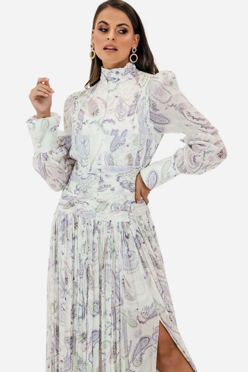 High split seaside jumpsuit silk printing long dress