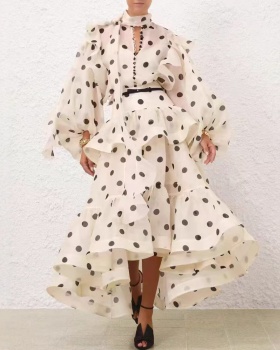 Polka dot skirt tops a set for women