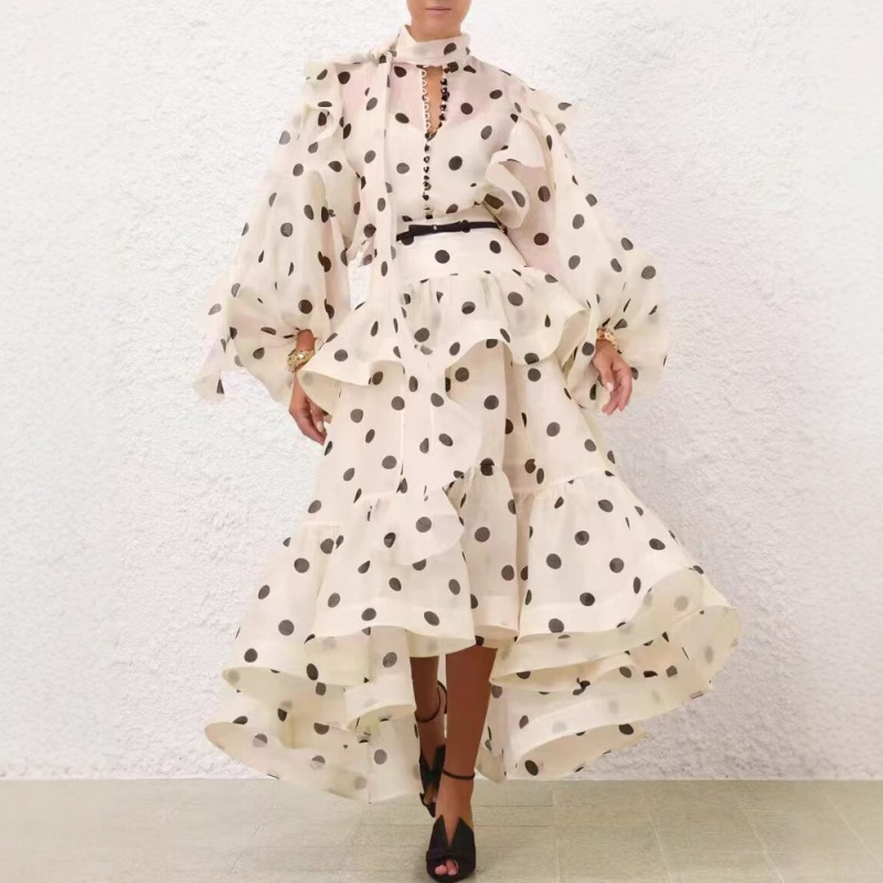 Polka dot skirt tops a set for women