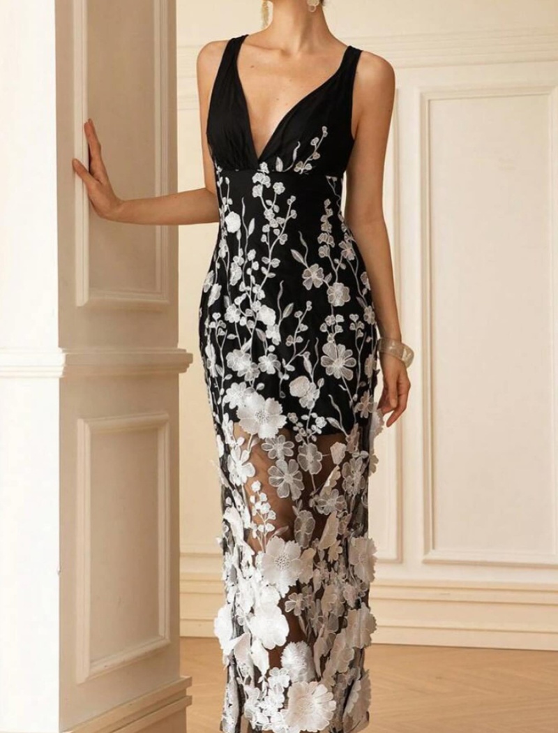 Vacation stereoscopic dress fashion long dress for women