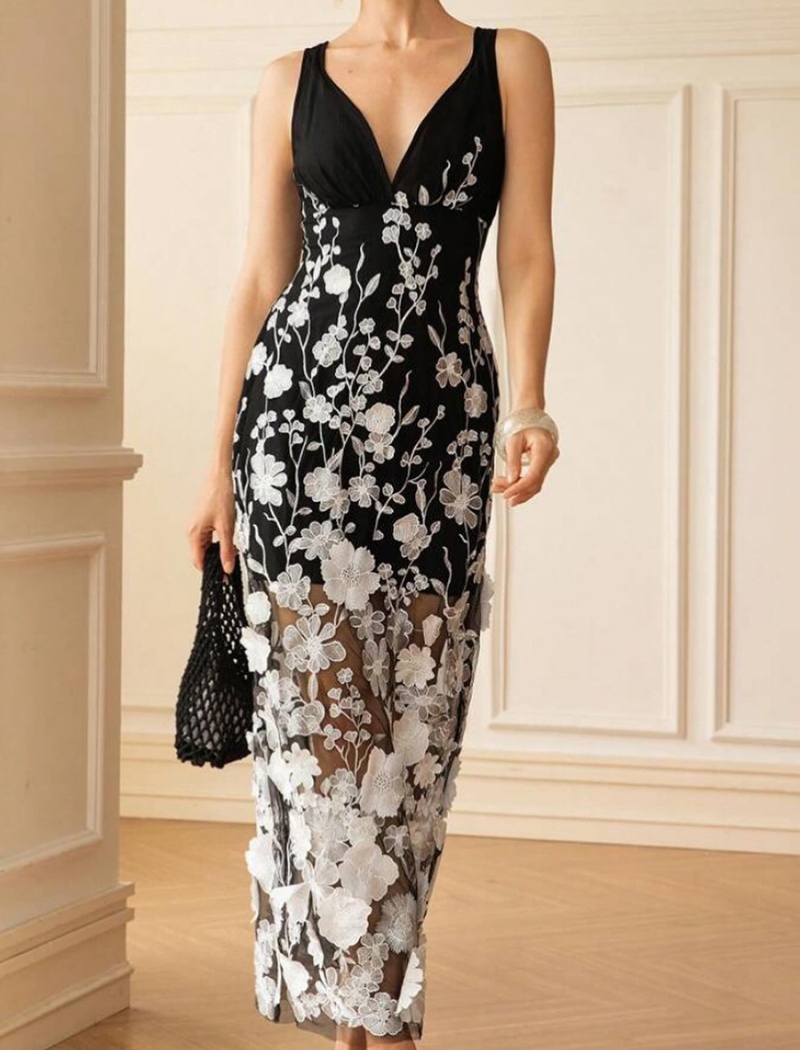 Vacation stereoscopic dress fashion long dress for women