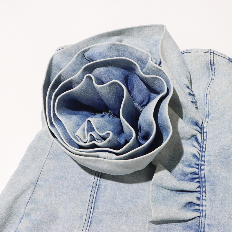 Short denim T-back wrapped chest slim dress