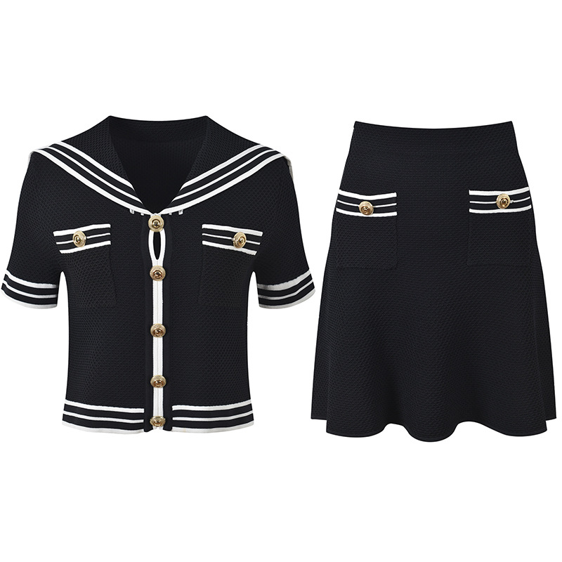 Spring and summer short skirt show young tops a set