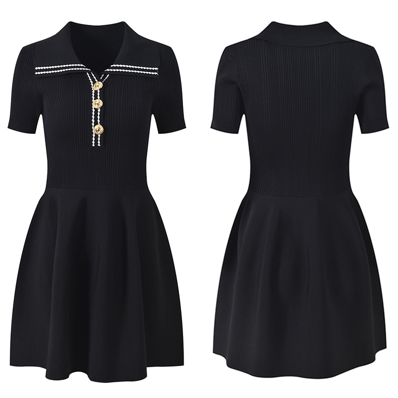 Show young knitted spring and summer elegant slim dress