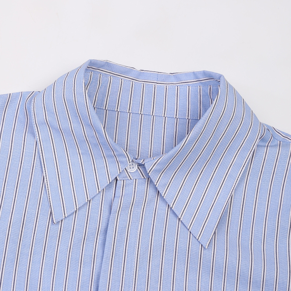 Splice niche skirt stripe long shirt 2pcs set for women