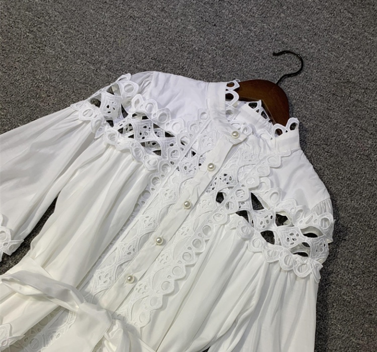 Stereoscopic loose light luxury spring hollow dress