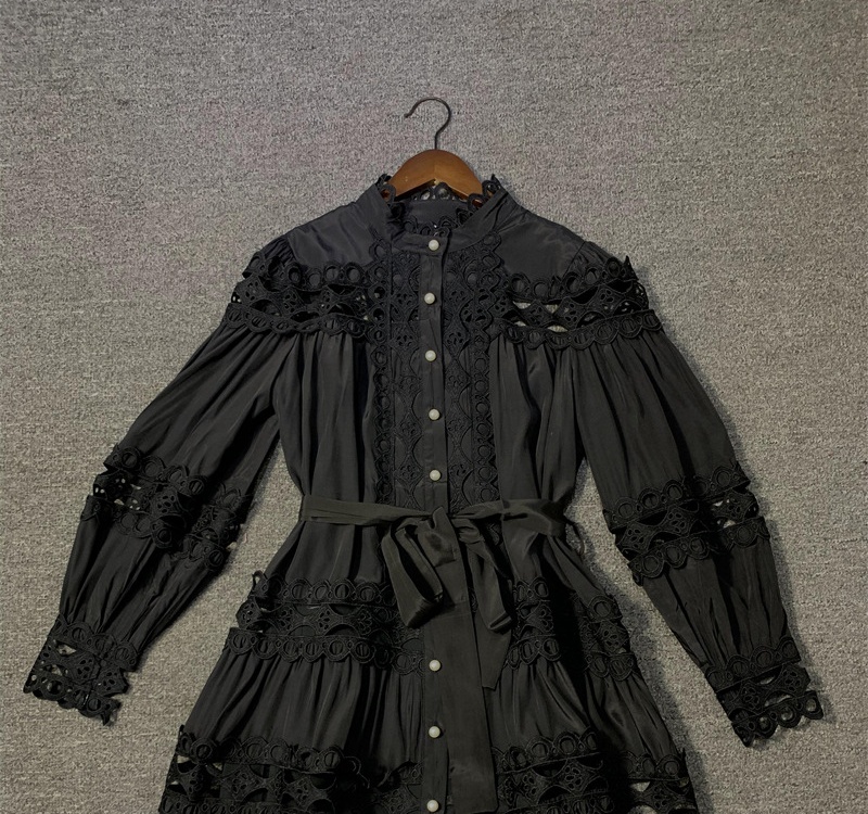 Stereoscopic loose light luxury spring hollow dress