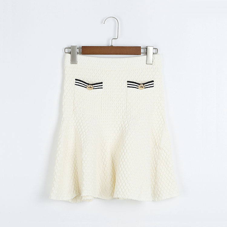 Short sleeve navy style tops knitted short skirt a set