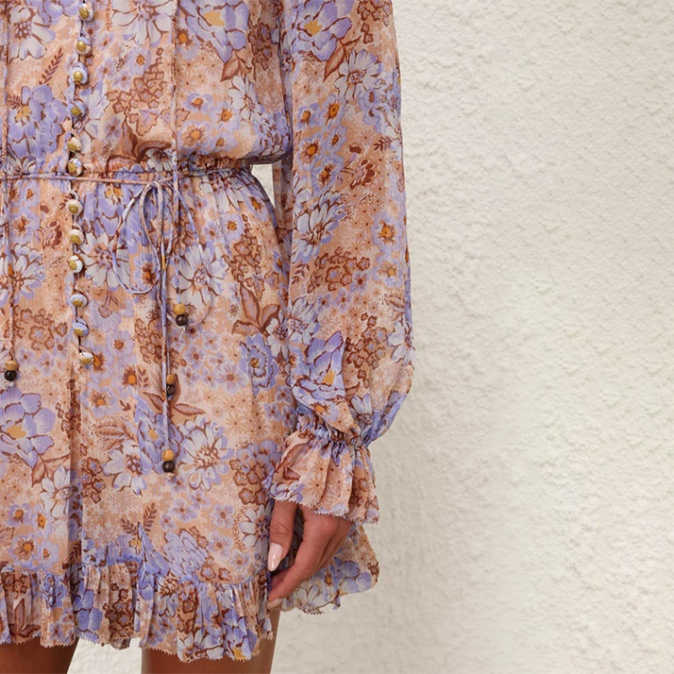 Lotus leaf edges retro jumpsuit summer tops for women