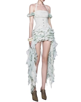 Niche tassels streamer summer sexy dress 3pcs set