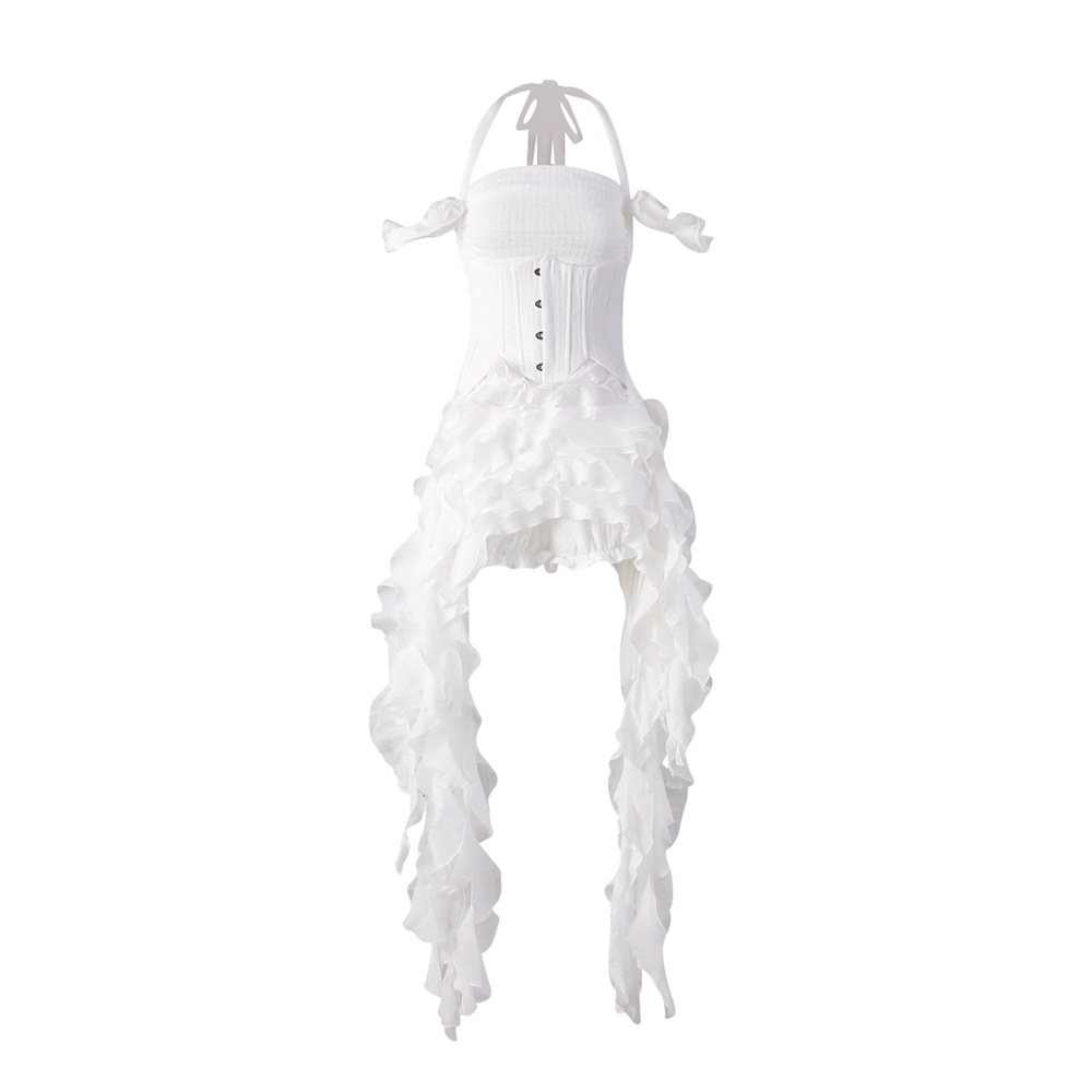 Niche tassels streamer summer sexy dress 3pcs set