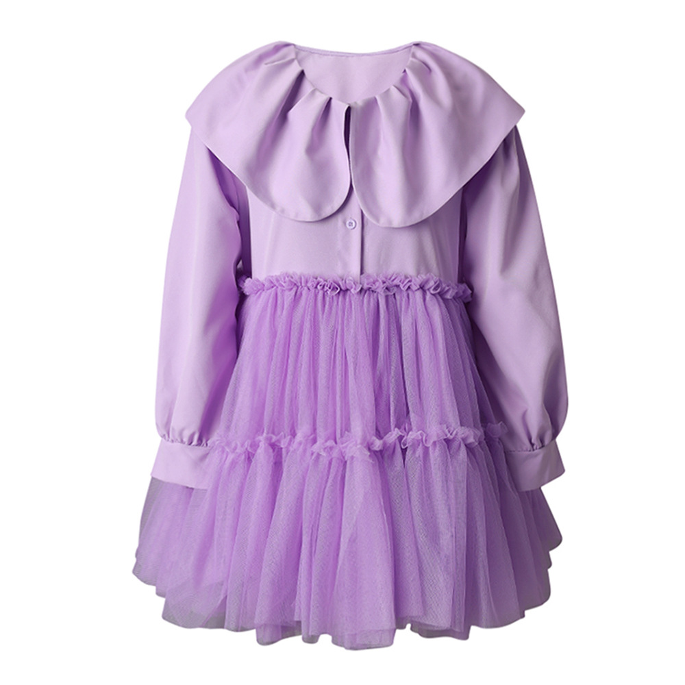 Gauze big skirt doll shirt France style splice T-back