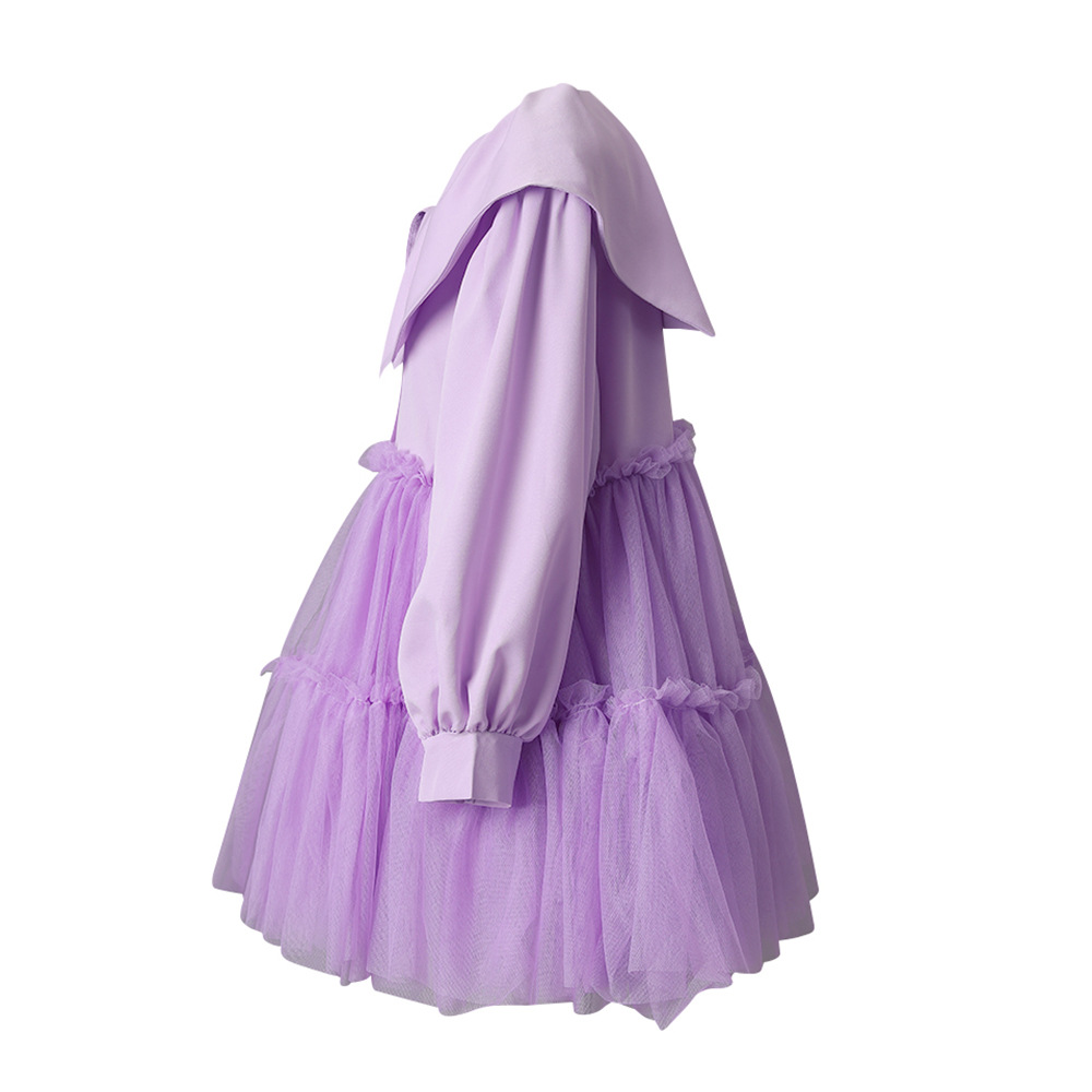 Gauze big skirt doll shirt France style splice T-back