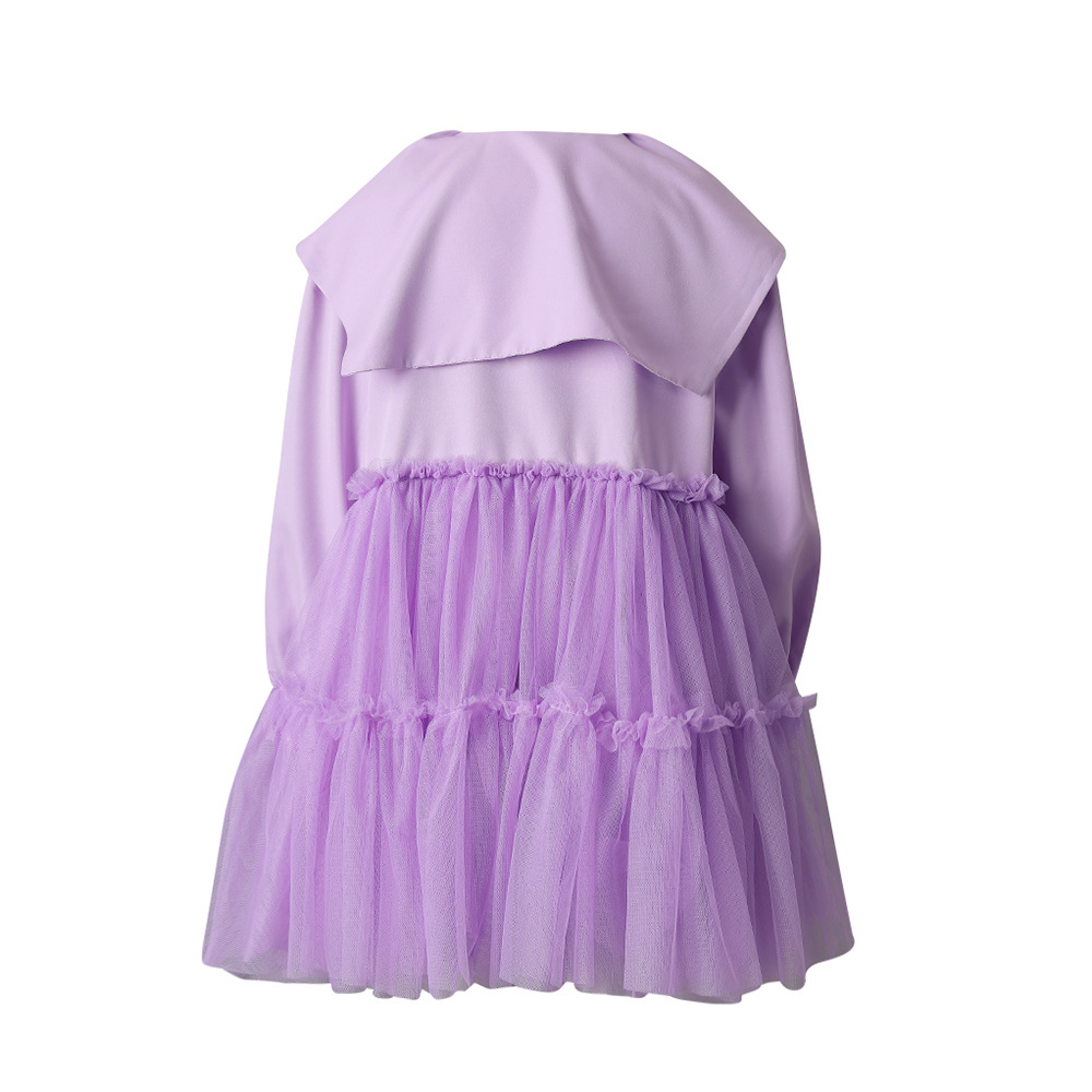 Gauze big skirt doll shirt France style splice T-back