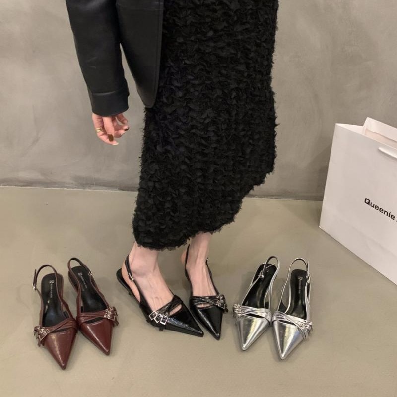 Red black high-heeled shoes niche shoes for women