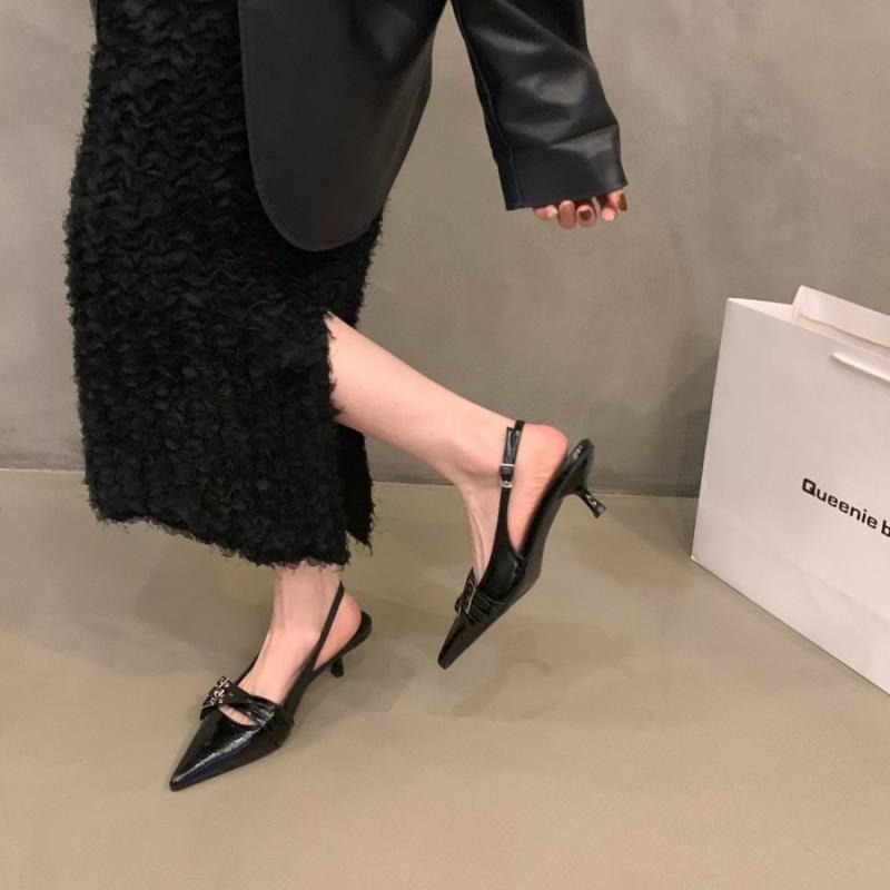 Red black high-heeled shoes niche shoes for women