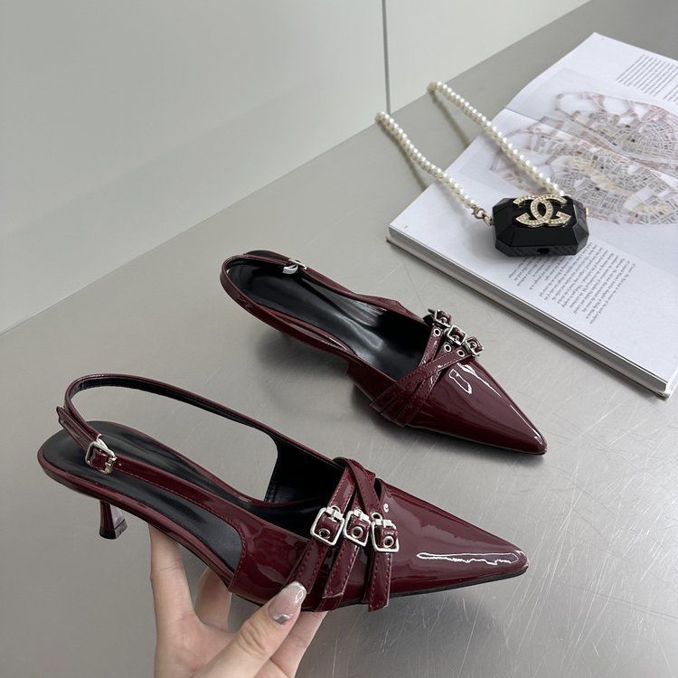 Red black high-heeled shoes niche shoes for women