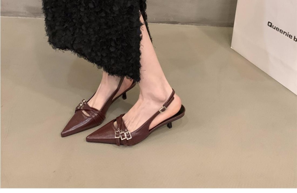 Red black high-heeled shoes niche shoes for women