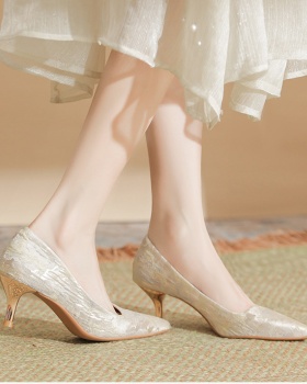 Tender temperament cheongsam lady high-heeled shoes for women
