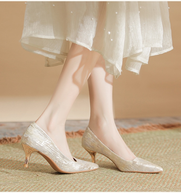 Tender temperament cheongsam lady high-heeled shoes for women