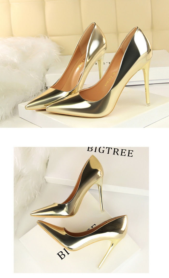 European style high-heeled shoes metal shoes