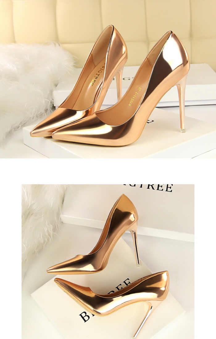 European style high-heeled shoes metal shoes