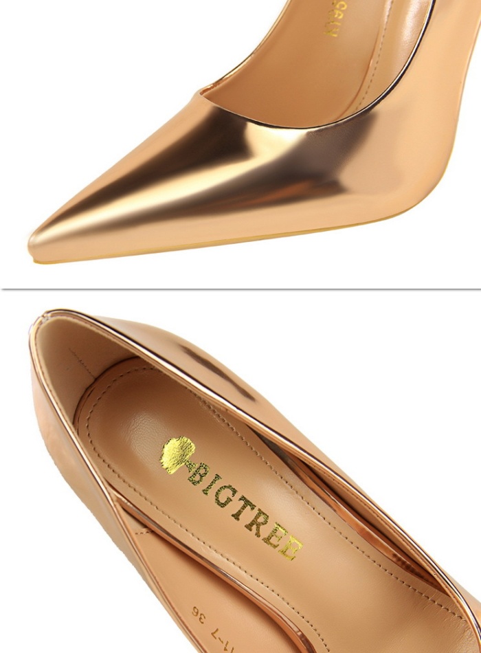 European style high-heeled shoes metal shoes