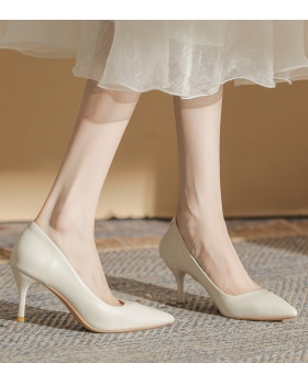 White pointed high-heeled shoes fine-root shoes for women