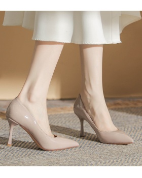 Patent leather shoes temperament high-heeled shoes for women