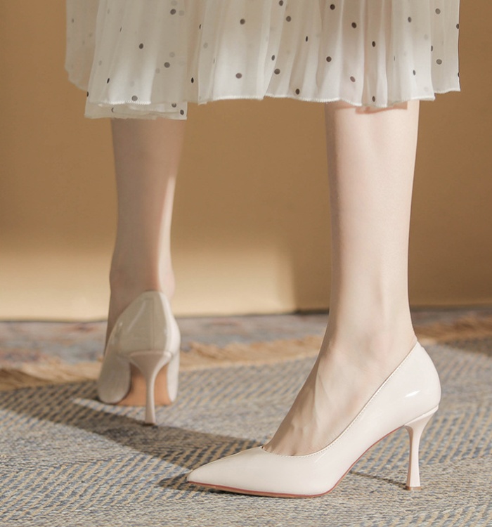 Patent leather shoes temperament high-heeled shoes for women