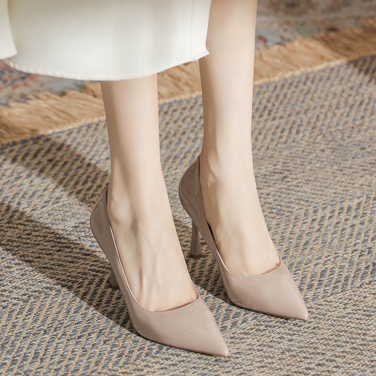 Patent leather shoes temperament high-heeled shoes for women