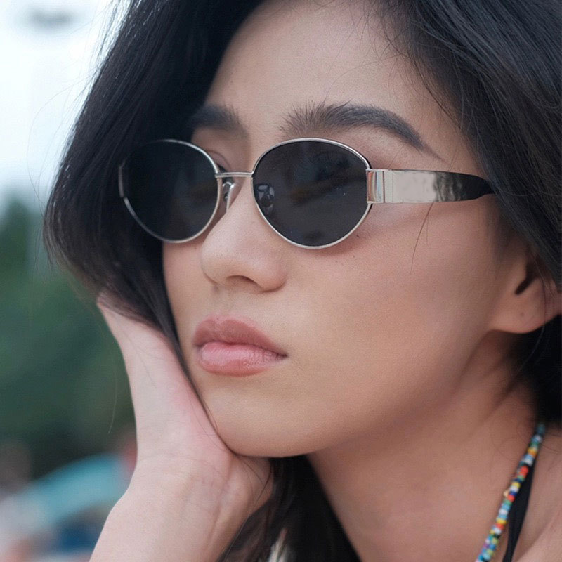 Metal retro oval Sunglasses