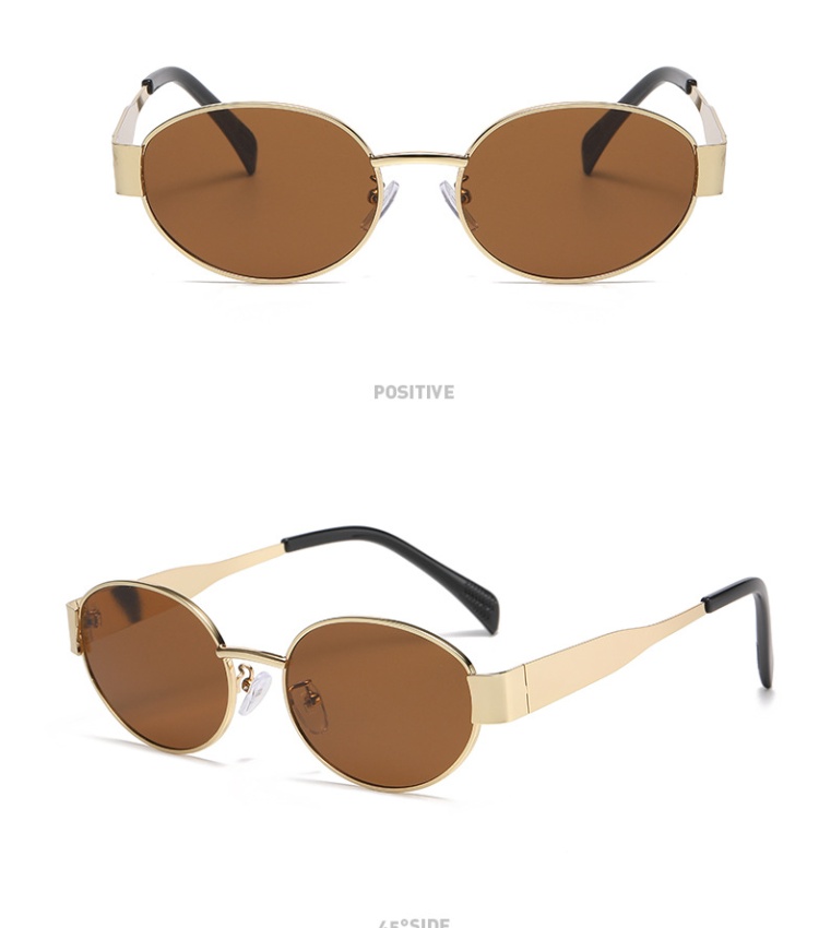 Metal retro oval Sunglasses