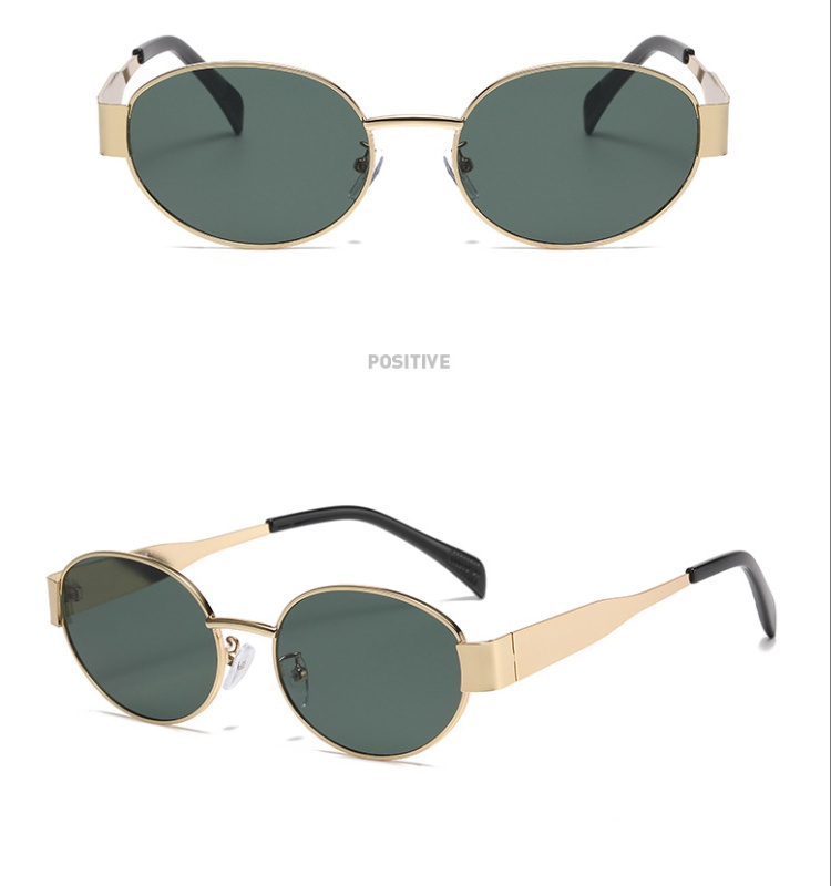 Metal retro oval Sunglasses
