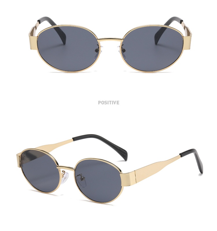 Metal retro oval Sunglasses