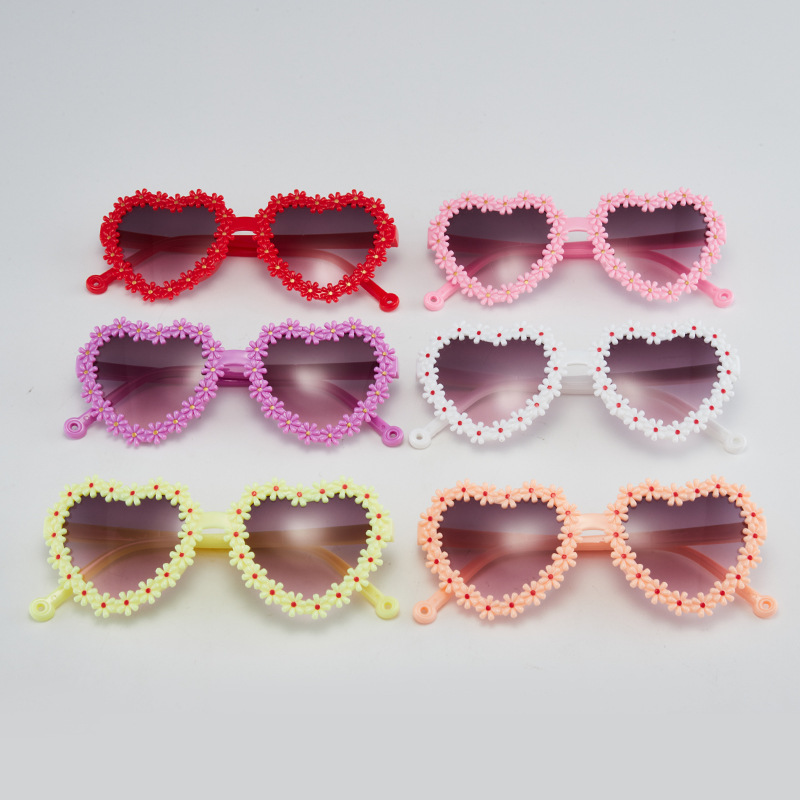 Couples fashion child Sunglasses heart petal glasses