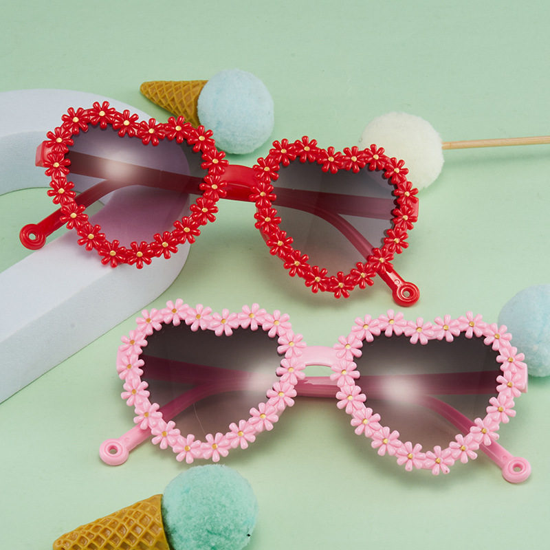 Couples fashion child Sunglasses heart petal glasses