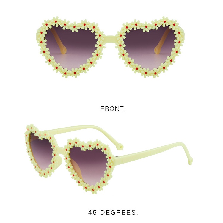 Couples fashion child Sunglasses heart petal glasses