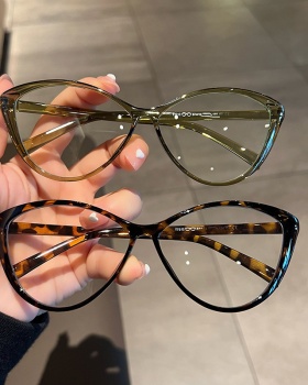 Plain mirror slim artifact big frame glasses