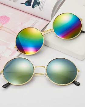 Couples retro round Sunglasses colors reflective toad glasses