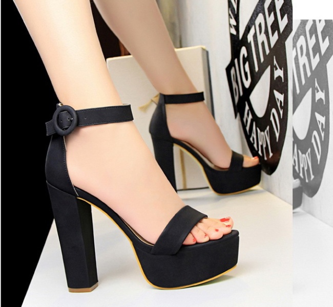 Sexy thick high-heeled shoes slim platform for women